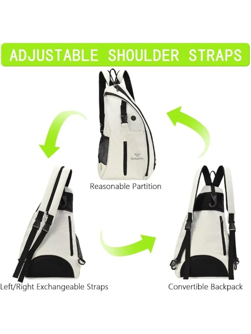 Versatile Pickleball & Tennis Backpack | Adjustable Sling Sports Bag for All